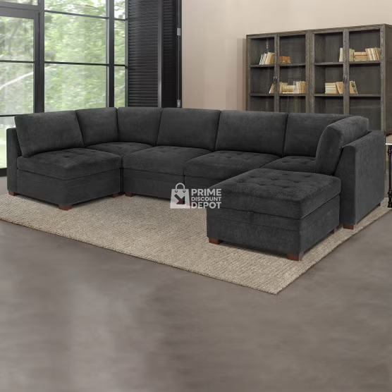 Thomasville Tisdale Fabric Sectional with Storage Ottoman - Image 2