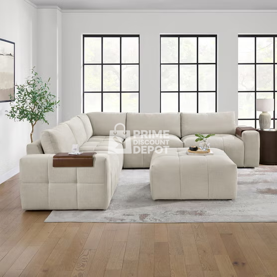 Paige 6-Piece Modular Fabric Sectional - Image 2
