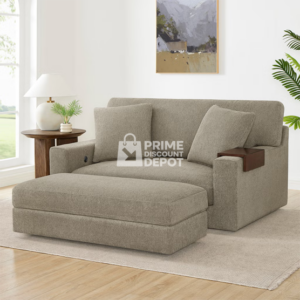 Thomasville Gilroy Fabric Oversized Storage Chair and Storage Ottoman