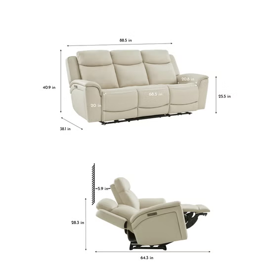 Sanders Leather Power Reclining Sofa with Power Headrests - Image 7